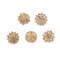 20 pcs Gold Metal Assorted Brooches Floral Pins Rhinestones Wedding Decorations